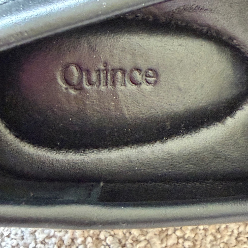 Quince Italian Leather Lug Sole Loafers 7.5 Black Slip On Platform Work Travel - Picture 6 of 10